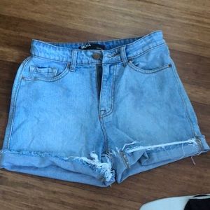 High waisted denim shorts